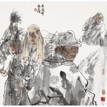 周荣生国画人物那达慕即景字画之家