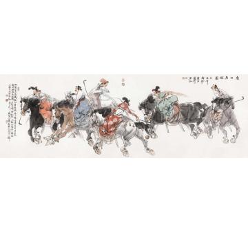 周荣生唐女马球图字画之家