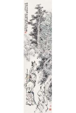 周荣生古风四条屏之一 云抱青山深字画之家
