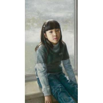 张新文油画人物《小茜》字画之家