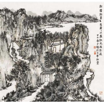 方辉国画山水新霜点笔意萧萧字画之家