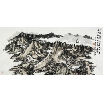 方辉国画山水宗炳抚琴字画之家