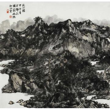 方辉国画山水夜山图字画之家