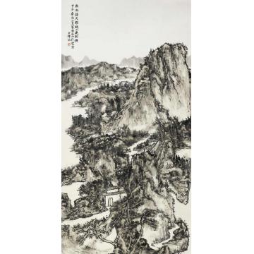 方辉国画山水秋水天际图字画之家