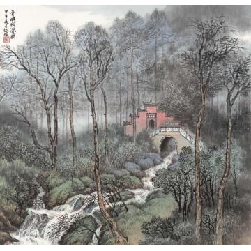 李德福国画山水青城幽深图字画之家