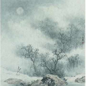 任大庆国画山水闲吟秋月字画之家