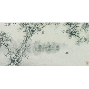 任大庆国画山水微雨润心字画之家