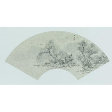 任大庆国画山水柳亭幽畅字画之家