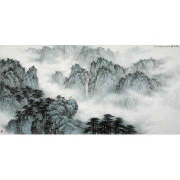 任大庆国画山水祥云绕碧峰字画之家