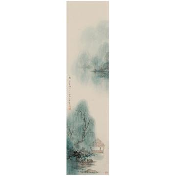 任大庆国画山水江南四季2－柳亭夏雨凉字画之家