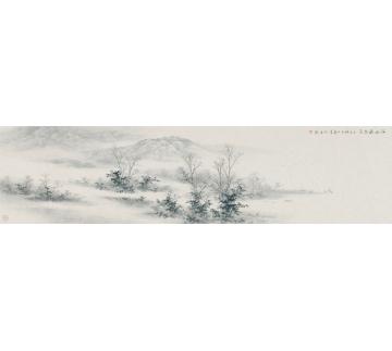 任大庆国画山水深山藏古寺字画之家