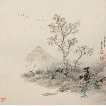 任大庆国画山水怡然自得字画之家