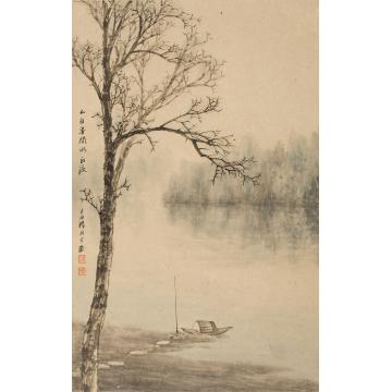 任大庆国画山水人自安闲水自流字画之家