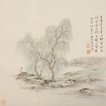 任大庆国画山水清泉濯古柳字画之家