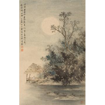任大庆国画山水清风明月字画之家