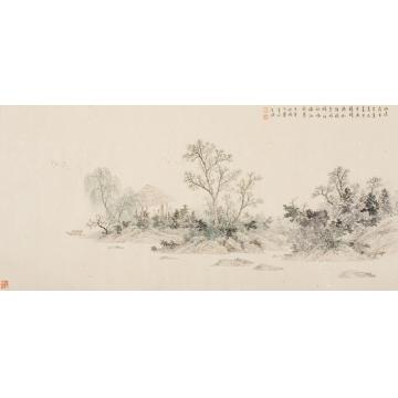 任大庆国画山水临溪花木早逢春字画之家