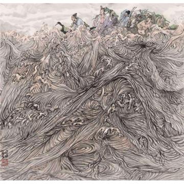 尉晓榕国画人物八仙过海字画之家