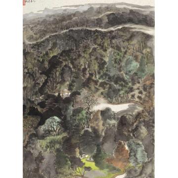尉晓榕国画山水夜雨秋池字画之家