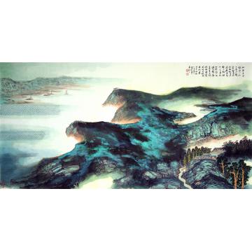 陈强国画山水江头春水绿湾湾字画之家