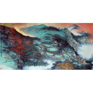 陈强国画山水南山秋色两争峙字画之家