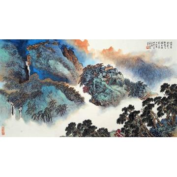 陈强国画山水几重绿水几重山字画之家