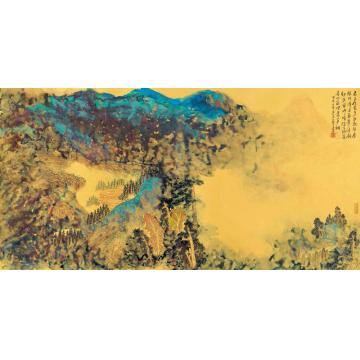 陈强国画山水青山远映苍翠稠字画之家