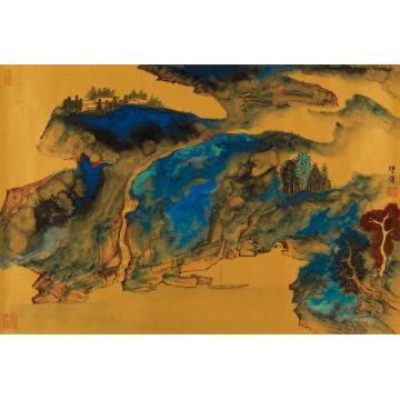 陈强国画山水云蒸山欲流字画之家