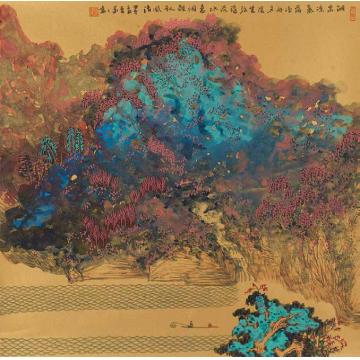 陈强国画山水渔歌随流秋风清字画之家
