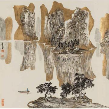 陈强国画山水阳朔晨岚字画之家