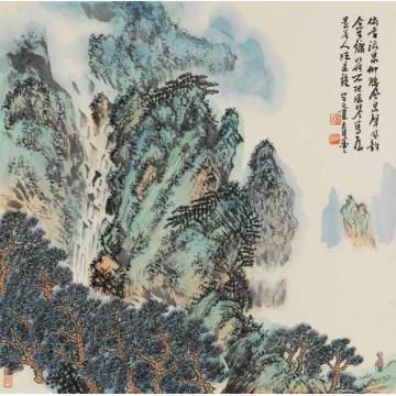 陈强国画山水俯首流泉仰听风字画之家