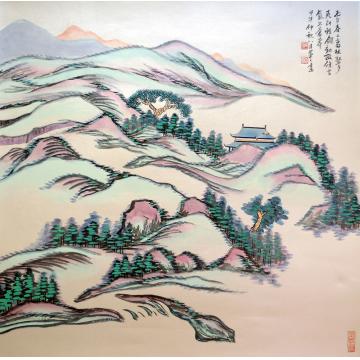 陈强国画山水云气出苍莽字画之家