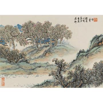 陈强国画山水洞庭杏花村字画之家