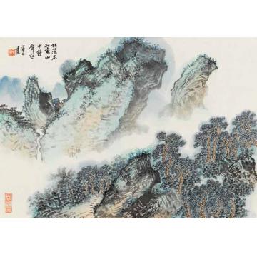 陈强国画山水林深钟声起字画之家