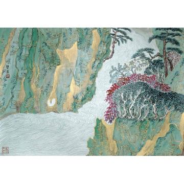 陈强国画山水翠峡飞流几重山字画之家