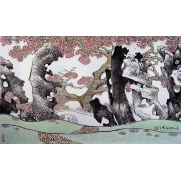 陈强国画山水苏州狮子林景色字画之家