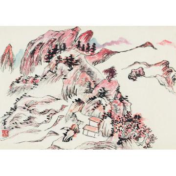 陈强国画山水夏日山居27×38 cm2014年字画之家