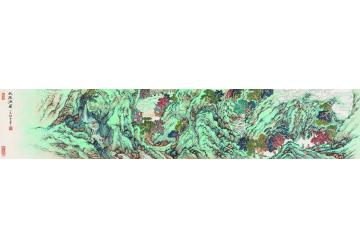 陈强国画山水武陵源图27×140 cm2015年字画之家
