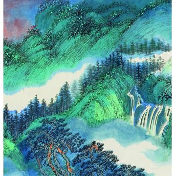 陈强国画山水首夏犹清和28×272 cm2015年局部1字画之家