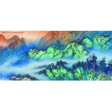 陈强国画山水日照苍山阔60×136 cm2015年字画之家