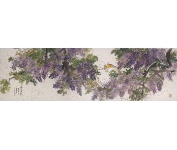 何百明国画花鸟紫气东来字画之家