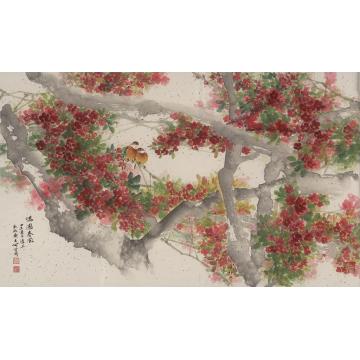 何百明国画花鸟满园春色字画之家