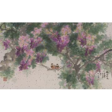 何百明国画花鸟绿色时光字画之家