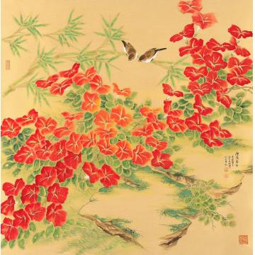 何百明国画花鸟雁荡春色字画之家