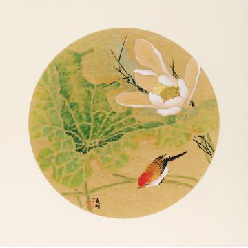 何百明国画花鸟荷花一字画之家