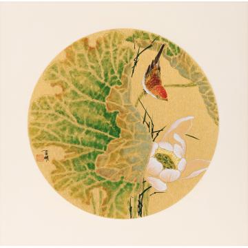 何百明国画花鸟荷花二字画之家