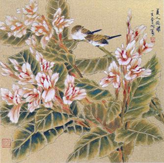 何百明国画花鸟美人花开字画之家