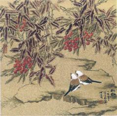 何百明国画花鸟秋趣字画之家