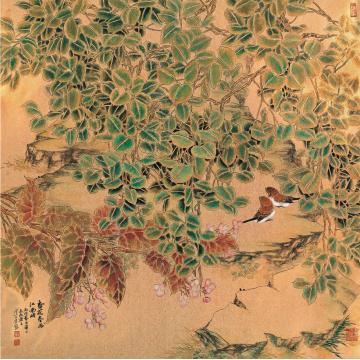 何百明国画花鸟杏花春雨江南时 Apricot Flowers, Spring Rain, Beautiful So字画之家