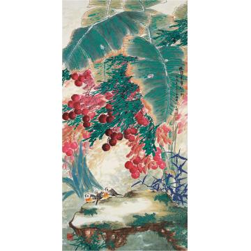 何百明国画花鸟枝头果实红山野 Fruits on Branches Reddening the Whole Mou字画之家