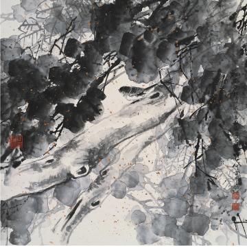 何百明国画花鸟细雨无声 Light Rain Coming Silently字画之家